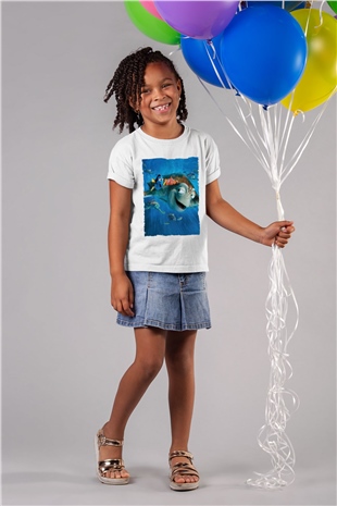 Unisex Kayıp Balık Nemo (Finding Nemo) Baskılı Beyaz T shirt