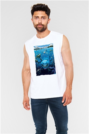 Unisex Kayıp Balık Nemo (Finding Nemo) Baskılı Beyaz Kolsuz Tshirt