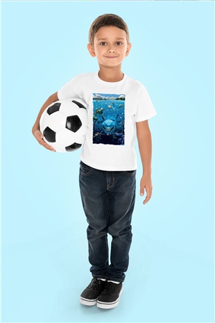 Unisex Kayıp Balık Nemo (Finding Nemo) Baskılı Beyaz Çocuk Tshirt