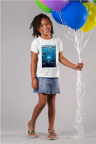 Unisex Kayıp Balık Nemo (Finding Nemo) Baskılı Beyaz Çocuk Tshirt
