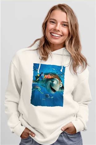 Unisex Kayıp Balık Nemo (Finding Nemo) Baskılı Beyaz T shirt