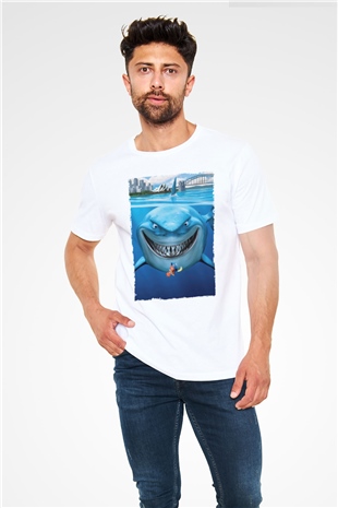 Kayıp Balık Nemo (Finding Nemo) Baskılı Beyaz T-Shirt