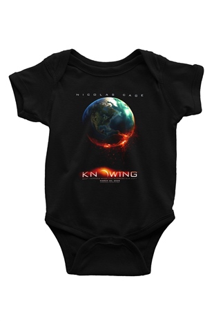 Unisex Kehanet (Knowing) Baskılı Siyah Bebek Body - Zıbın