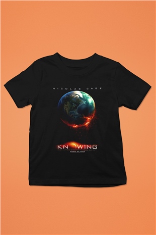 Unisex Kehanet (Knowing) Baskılı Siyah Çocuk T-Shirt