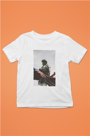 Unisex Keskin Nişancı - American Sniper Baskılı Beyaz Çocuk Tshirt