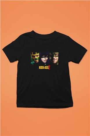 Unisex Kick Ass 2 Baskılı Siyah Çocuk Tshirt