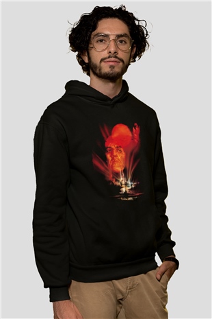 Unisex Kıyamet (Apocalypse Now) Baskılı Siyah Kapüşonlu Sweatshirt
