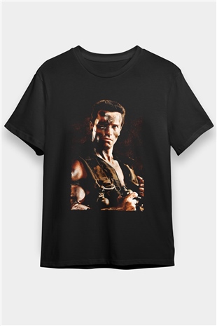 Komando (Commando) Baskılı Siyah Tişört