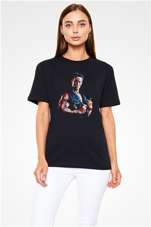 Komando (Commando) Baskılı Siyah Tshirt