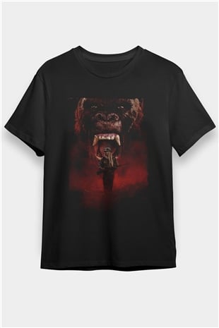 Kong Kafatası Adası (Kong Skull Island) Baskılı Siyah Tshirt