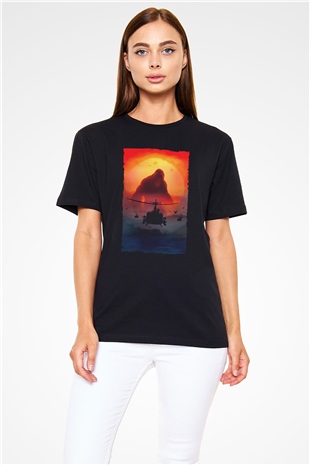 Kong Kafatası Adası (Kong Skull Island) Baskılı Siyah Tshirt