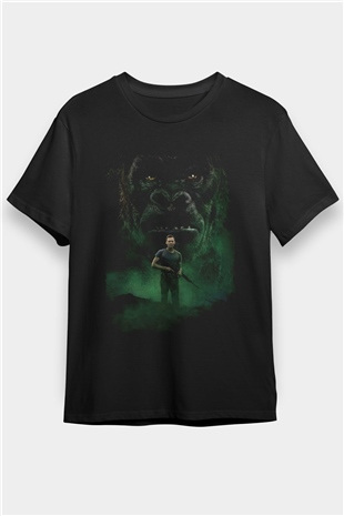 Kong Kafatası Adası (Kong Skull Island) Baskılı Siyah T-Shirt