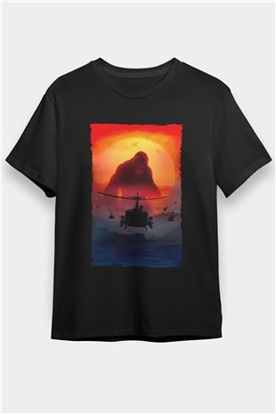 Kong Kafatası Adası (Kong Skull Island) Baskılı Siyah Tshirt