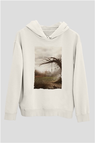 Unisex Korku Seansı (The Conjuring) Baskılı Beyaz Kapüşonlu Sweatshirt