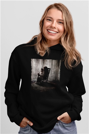 Unisex Korku Seansı (The Conjuring) Baskılı Siyah Kapüşonlu Sweatshirt