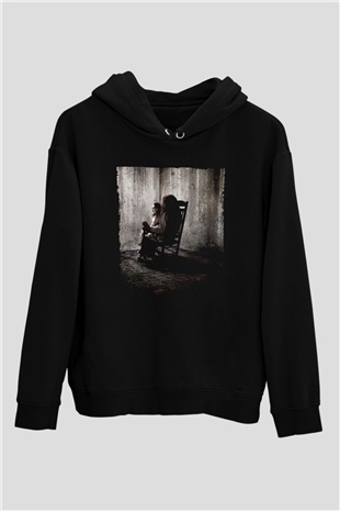 Unisex Korku Seansı (The Conjuring) Baskılı Siyah Kapüşonlu Sweatshirt