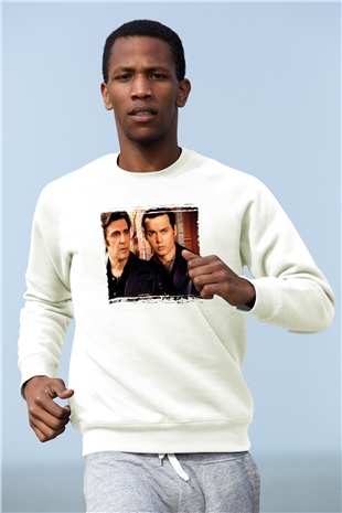 Unisex Köstebek (Donnie Brasco) Baskılı Beyaz Sweatshirt