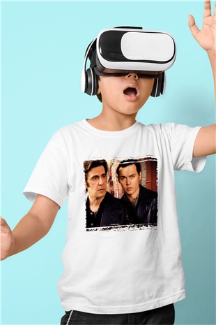 Unisex Köstebek (Donnie Brasco) Baskılı Beyaz Çocuk Tişört