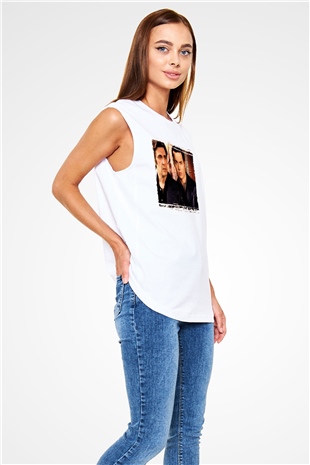 Unisex Köstebek (Donnie Brasco) Baskılı Beyaz Kolsuz Tişört