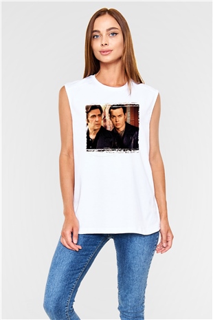 Unisex Köstebek (Donnie Brasco) Baskılı Beyaz Kolsuz Tişört