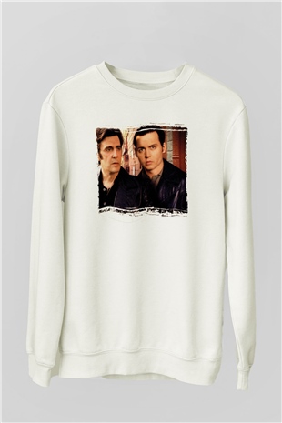 Unisex Köstebek (Donnie Brasco) Baskılı Beyaz Sweatshirt