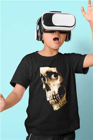 Unisex Kötü Ruh (Evil Dead) Baskılı Siyah Çocuk T-shirt