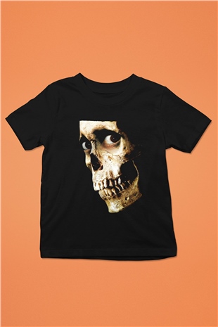 Unisex Kötü Ruh (Evil Dead) Baskılı Siyah Çocuk T-shirt