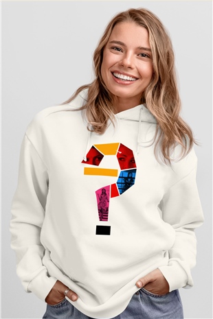Unisex Küçük Bir Rica - A Simple Favor Baskılı Beyaz Kapüşonlu Sweatshirt