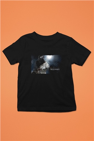 Unisex Kurt Adam (The Wolfman) Baskılı Siyah Çocuk T-shirt