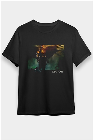 Legion Baskılı Siyah Tshirt