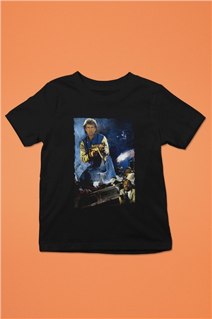 Unisex Lethal Weapon Baskılı Siyah Çocuk T-Shirt