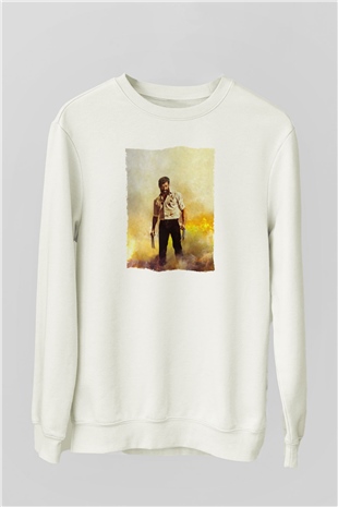 Unisex Logan Baskılı Beyaz Sweatshirt