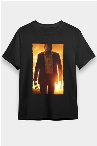 Logan Baskılı Siyah Tişört