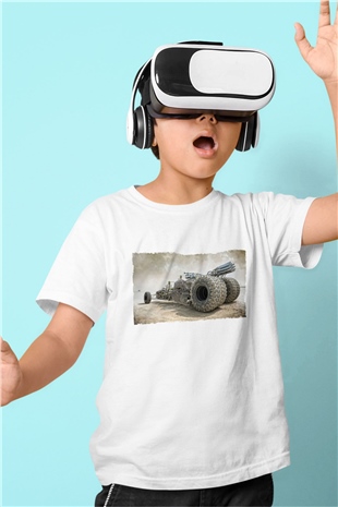 Unisex Mad Max Fury Road Baskılı Beyaz Çocuk Tshirt