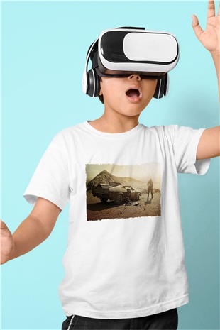 Unisex Mad Max Fury Road Baskılı Beyaz Çocuk Tişört