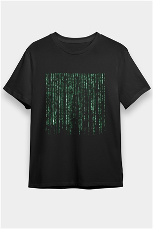 Matrix Baskılı Siyah T-Shirt