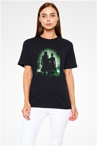 Matrix Baskılı Siyah Tshirt