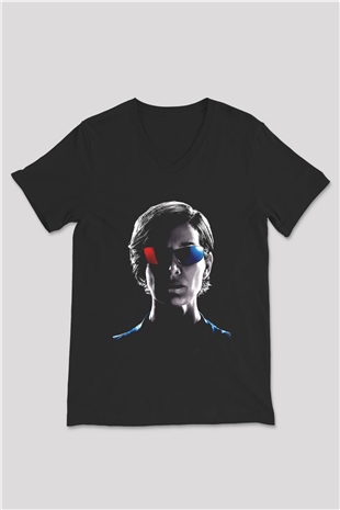 Unisex Matrix Resurrections (The Matrix Resurrections) Baskılı Siyah V Yaka Tshirt