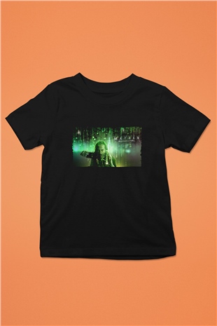 Unisex Matrix Resurrections (The Matrix Resurrections) Baskılı Siyah Çocuk T-Shirt