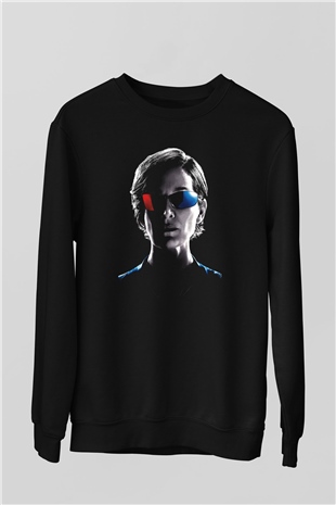 Unisex Matrix Resurrections (The Matrix Resurrections) Baskılı Siyah Sweatshirt