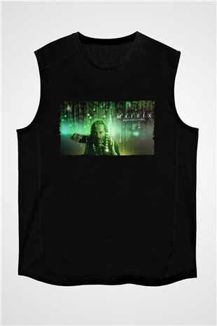 Unisex Matrix Resurrections (The Matrix Resurrections) Baskılı Siyah Kolsuz T-shirt