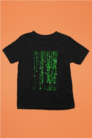 Unisex Matrix (The Matrix) Baskılı Siyah Çocuk Unisex Tshirt