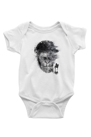 Unisex Maymunlar Cehennemi Savaş (War for the Planet of the Apes) Baskılı Bebek Body - Zıbın