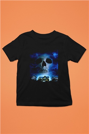 Unisex Merdiven Altındakiler (The People Under the Stairs) Baskılı Siyah Çocuk T-Shirt