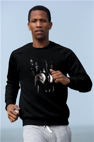 Unisex Milyonluk Bebek (Million Dollar Baby) Baskılı Siyah Sweatshirt