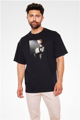 Unisex Milyonluk Bebek (Million Dollar Baby) Baskılı Siyah Oversize Tişört