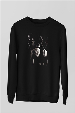 Unisex Milyonluk Bebek (Million Dollar Baby) Baskılı Siyah Sweatshirt