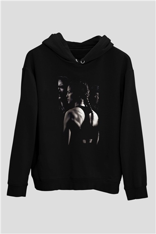 Unisex Milyonluk Bebek (Million Dollar Baby) Baskılı Siyah Kapüşonlu Sweatshirt