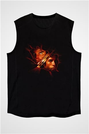 Unisex Monte Kristo Kontu (The Count of Monte Cristo) Baskılı Siyah Kolsuz Tshirt