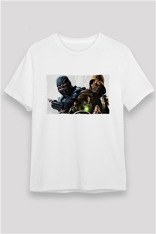 Mortal Kombat Baskılı Beyaz Tişört